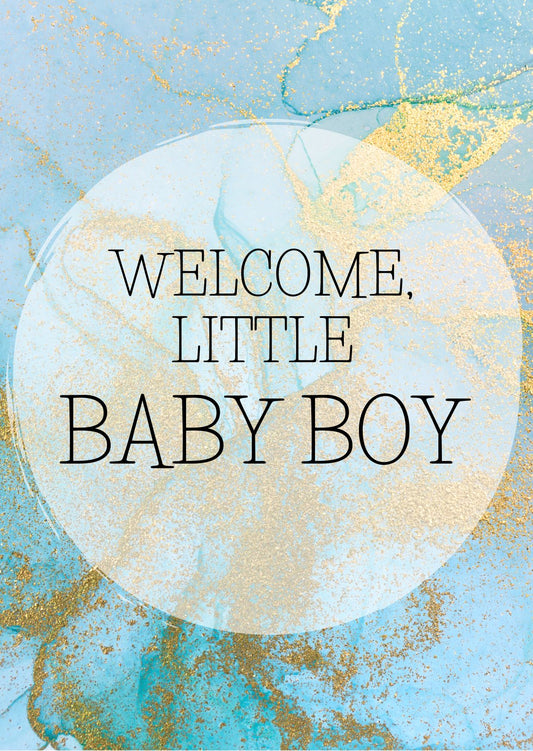 Welcome little baby boy | Kaart Fripperies