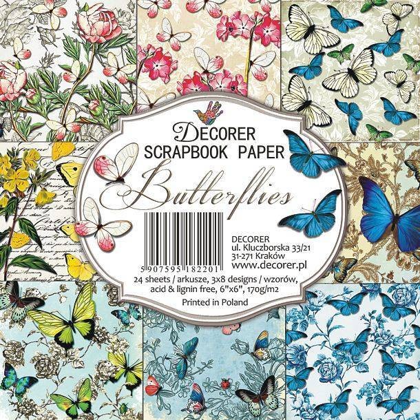 Decorer Butterflies 6x6 Inch Paper Pack (C16-220)