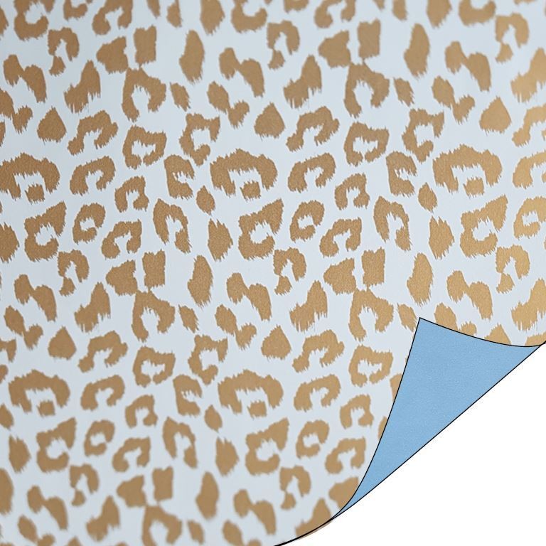 Cheetah blauw/goud| Cadeaupapier 3mtr