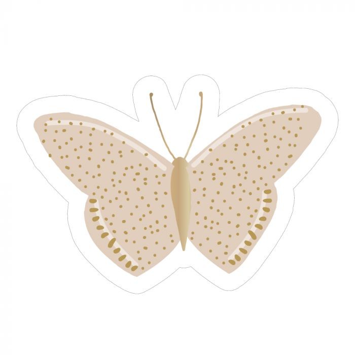 Butterfly beige | Sluitstickers 10st