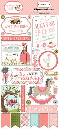 Carta Bella Rock-a-Bye Girl 6x13 Inch Chipboard (CBRBG63022)