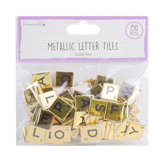 Dovecraft Gold Chipboard Letter Tiles (DCBS223)