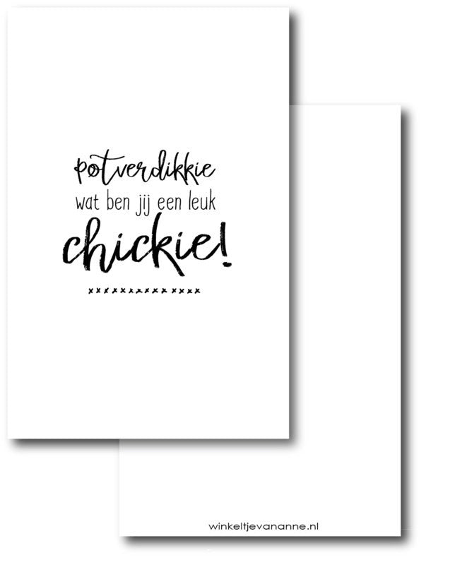 Leuk chickie!| Minikaart winkeltjevananne.nl