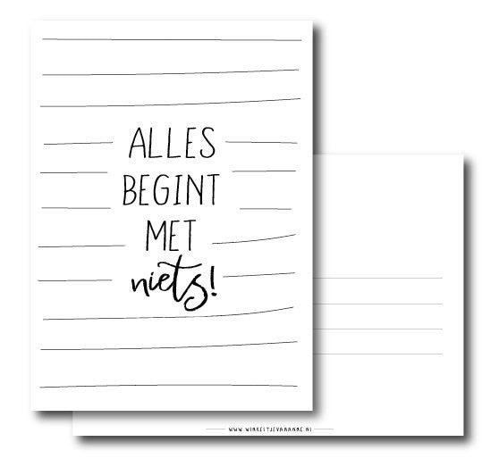 Alles beginnt mit nichts!| Karte shoptjevananne.nl