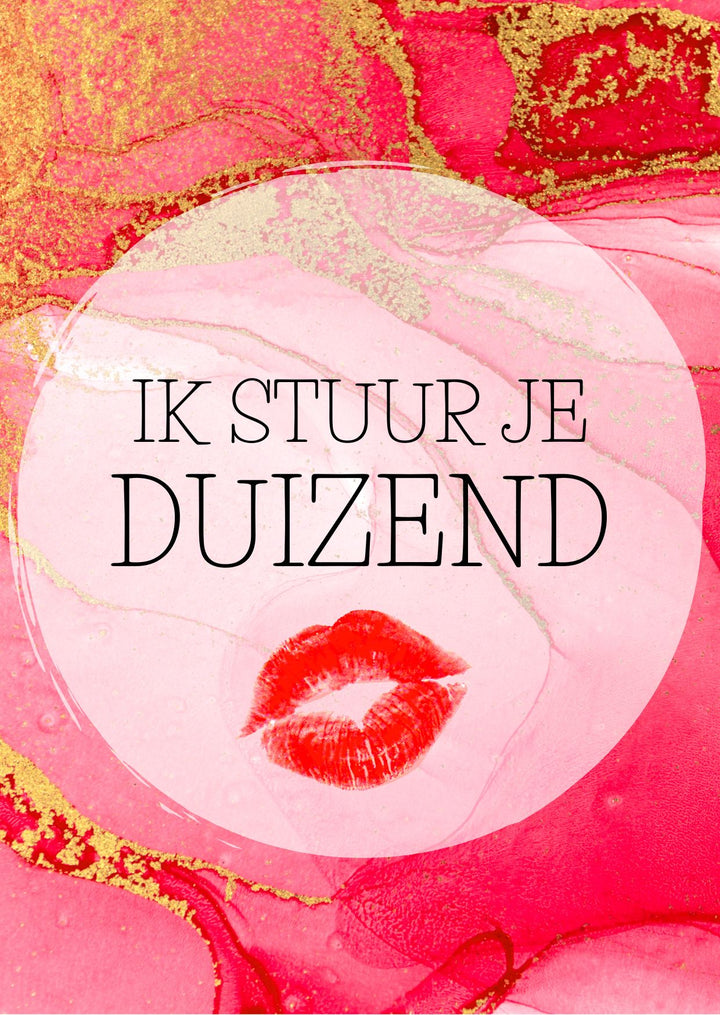Ik stuur je duizend kusjes | Kaart Fripperies