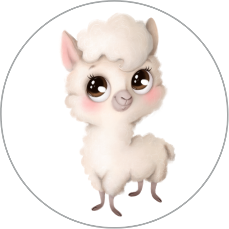 Alpaca | Sluitstickers 10st.