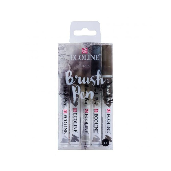 Ecoline • Set van 5 Brush Pens Grijs