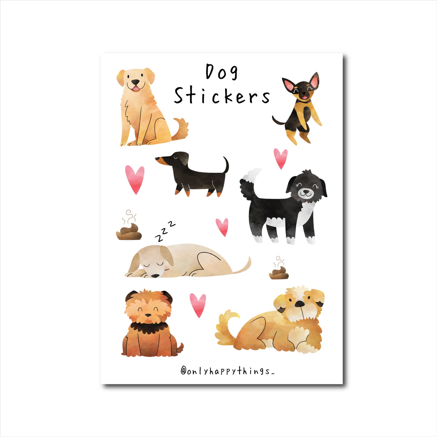 Honden | Stickervel Only Happy Things