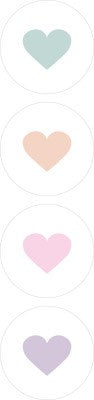 Pastel hearts | Sluitstickers 8st