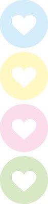 Pastel white hearts| Sluitstickers 8st