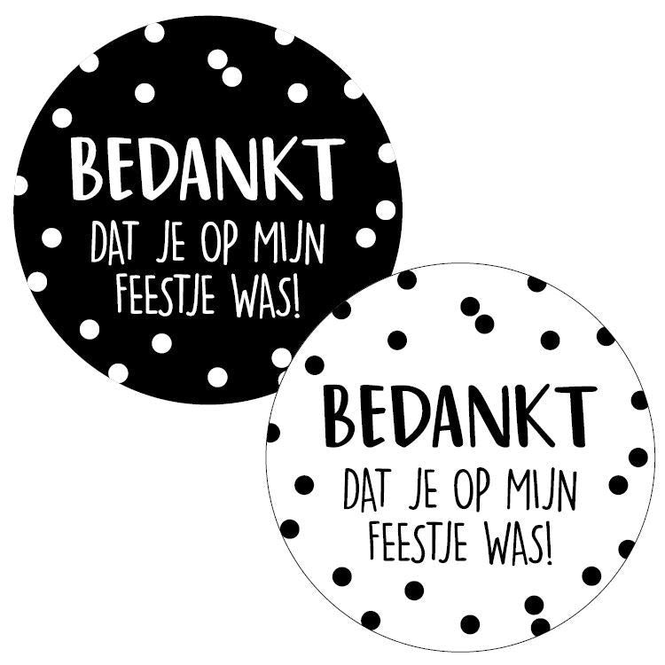 Bedankt dat je op mijn feestje was (2 varianten) | Sluitstickers 10st