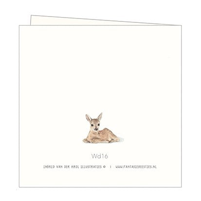 Hertje - Dubbele kaart met envelop Fantasiebeestjes