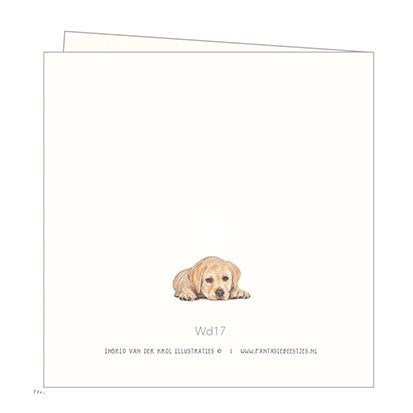 Hond - Dubbele kaart met envelop Fantasiebeestjes