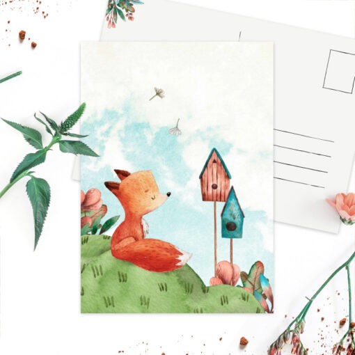 Postkaart ‘Fijn voorjaar’ vogelhuisje | Kaart Studio Draak