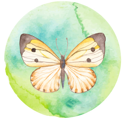 Gele vlinder | Sluitstickers 10st.