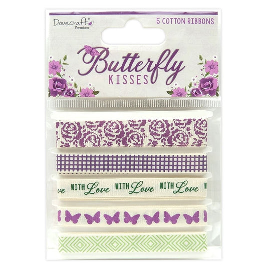 Dovecraft Butterfly Kisses Printed Cotton Ribbons (DCRBN052)