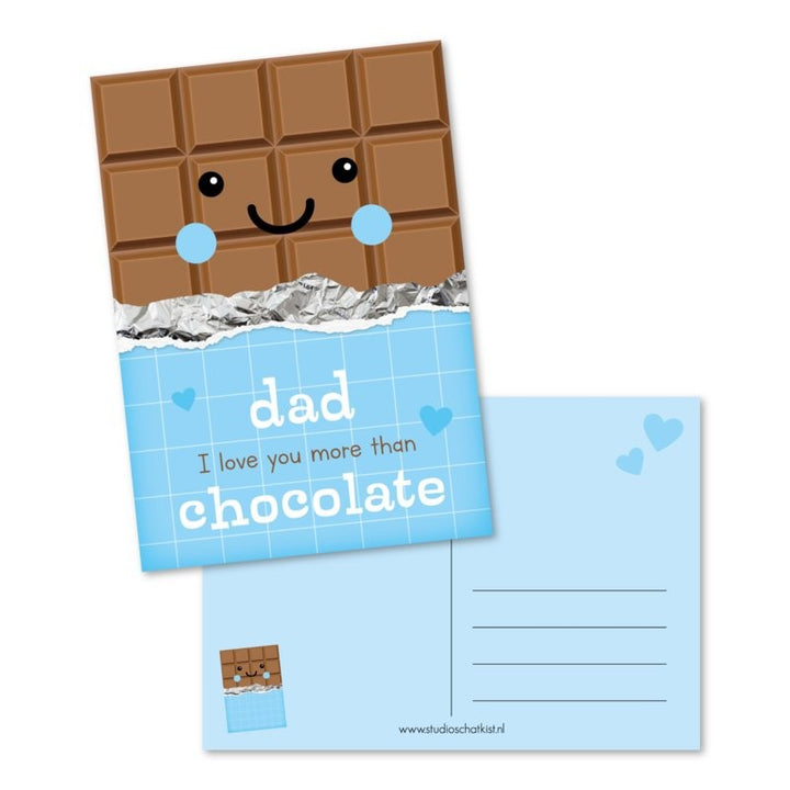 Dad I love you more than chocolate | Kaart Studio Schatkist