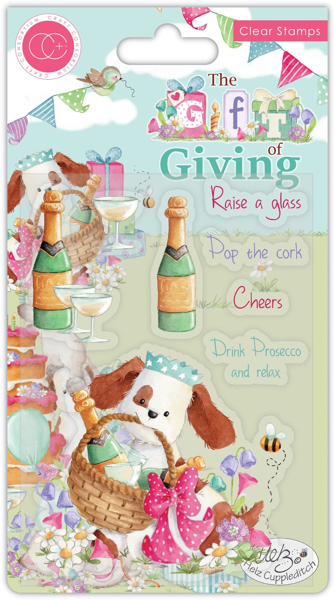 Craft Consortium The Gift of Giving Clear Stamps Pop the Cork (CCSTMP042)