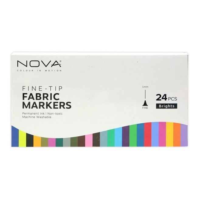 Trimcraft Nova Fabric Markers Fine-Tip (24pcs) (NVMXM007)