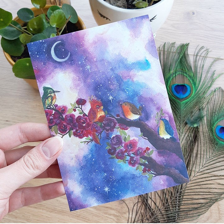 Galaxy rozen | Postkaart A6 Romyillustrations