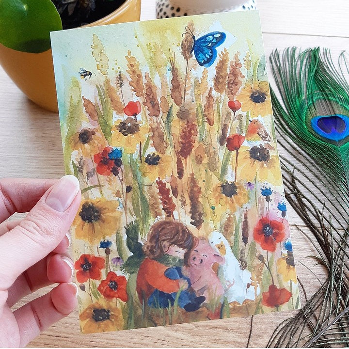 Im Feld | Postkarte A6 Romyillustrationen