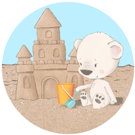 Witte beer op strand| Sluitstickers 10st.