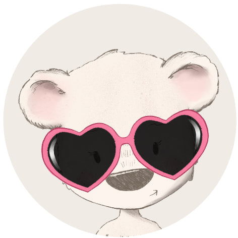 Witte beer met zonnebril| Sluitstickers 10st.