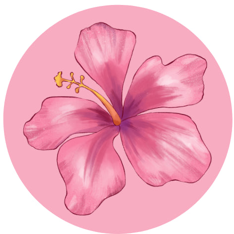 Roze bloem| Sluitstickers 10st.