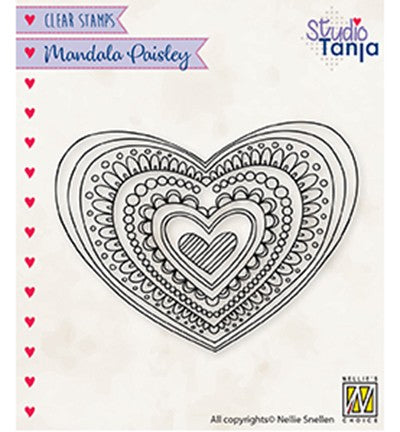 Mandala's Paisley heart| Clear Stamps