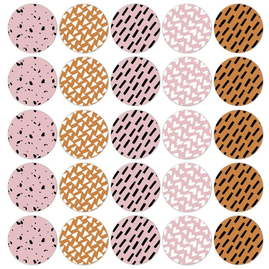 Pink and Orange| Sluitstickers 10st