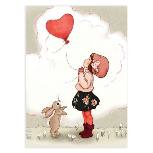 Heart shaped balloon| Kaart Belle & Boo