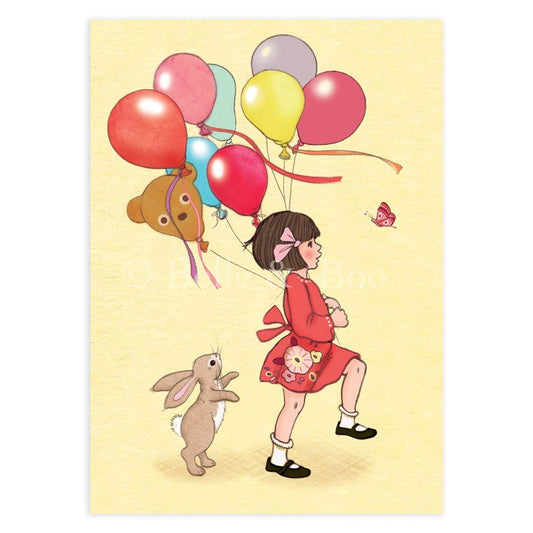 Birthday balloons| Kaart Belle & Boo
