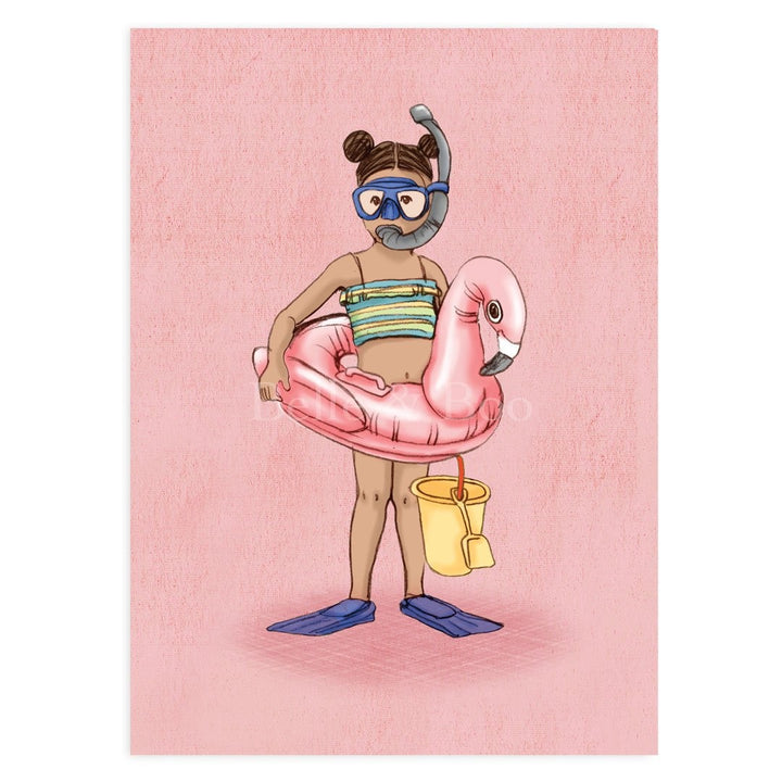 Flamingo girl| Kaart Belle & Boo