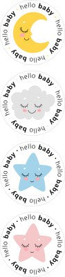 Hello baby | Sluitstickers 8st