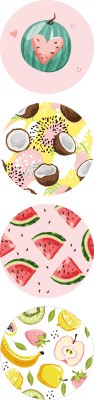 Tropical fruits| Sluitstickers 8st