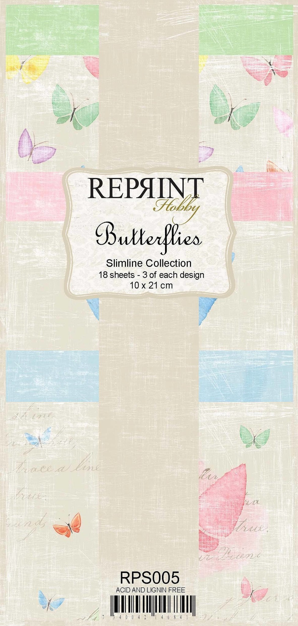Reprint Butterflies Slimline Paper Pack (RPS005)