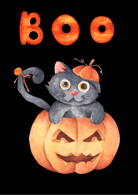 BOO Kat uit Pompoen| Halloween collectie Fripperies