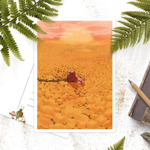 Postkaart ‘Op avontuur in de natuur’ bloemenveld | Kaart Studio Draak