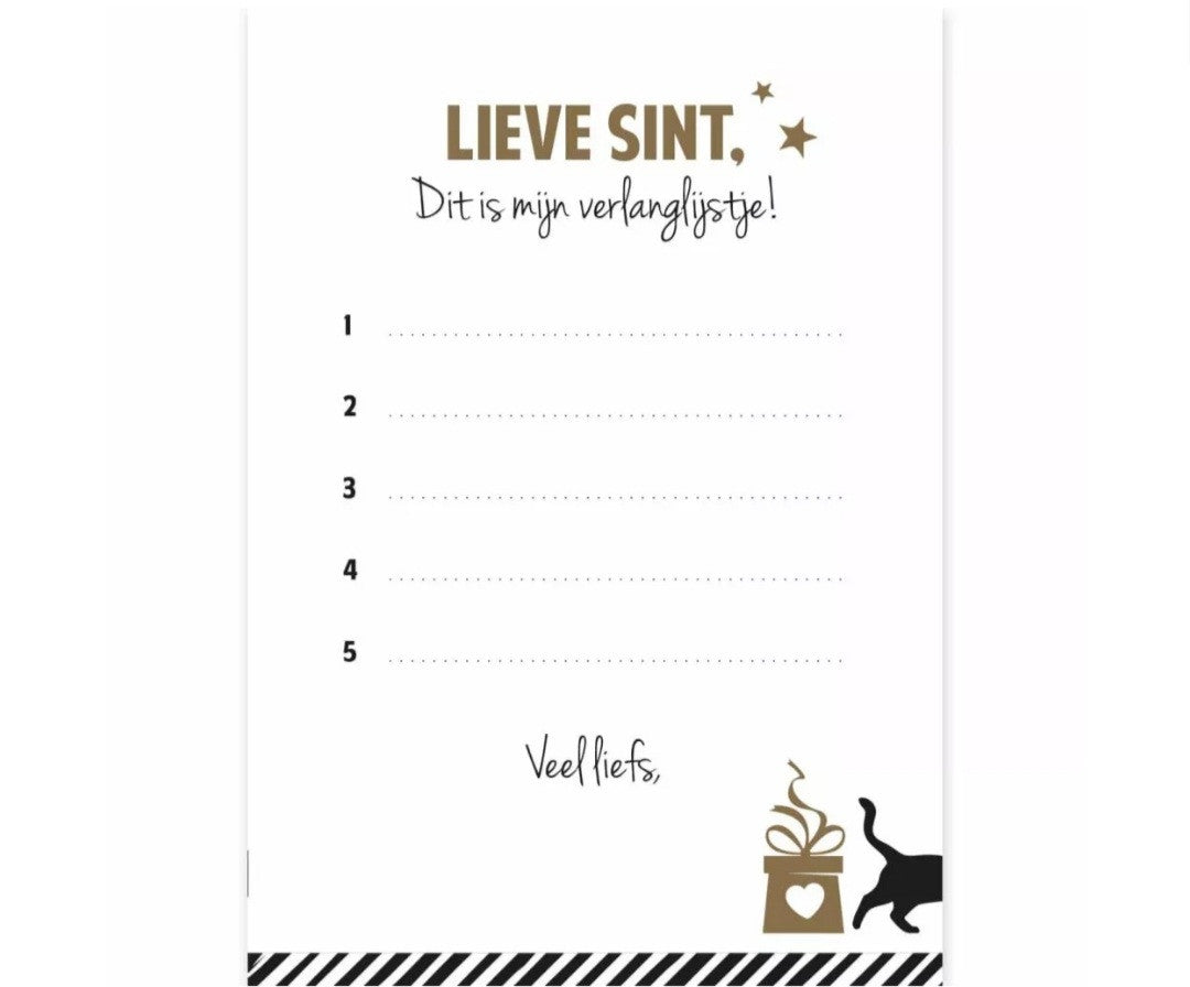 Verlanglijstje Roze| Kaart Sint