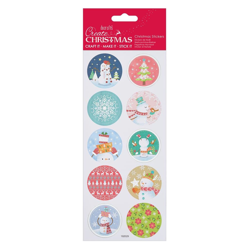Papermania Create Christmas Foil Stickers Pastel Snowman (PMA 828901)| Stickervel