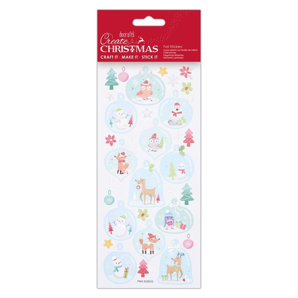 Papermania Create Christmas Foil Stickers Glass Baubles (PMA 828925)| Stickervel