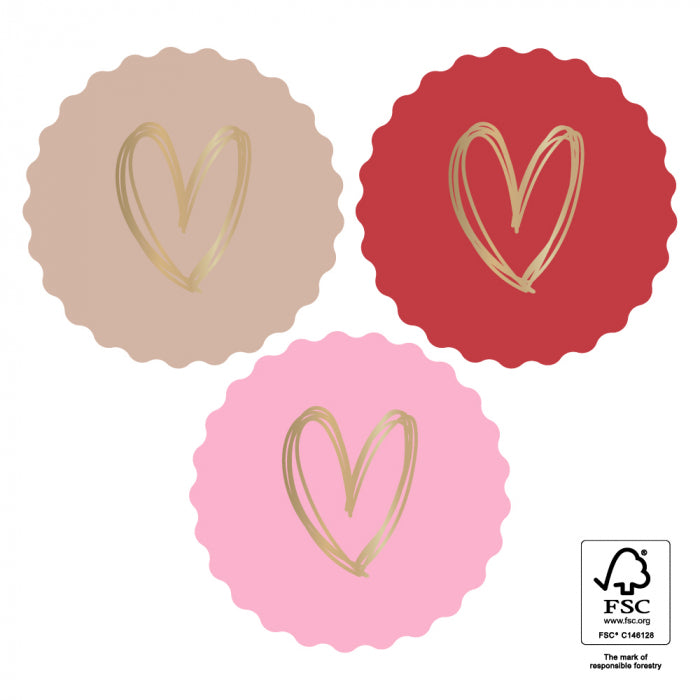 Heart Multi Pink | Sluitstickers 9st