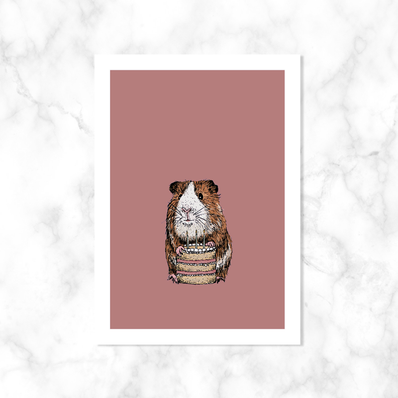 Cavia met taart | Kaartstudio