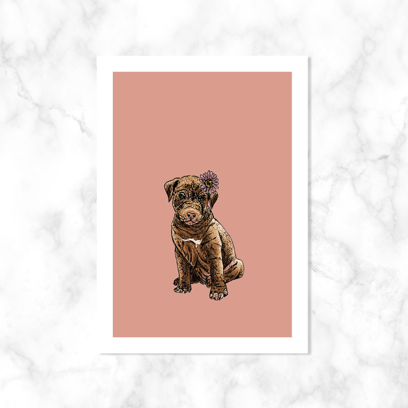 Hond met bloem | Kaartstudio