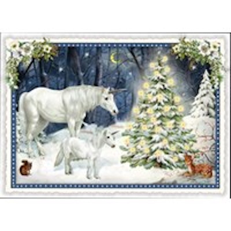Eenhoorns in sneeuw | Kaart Edition Tausendschön