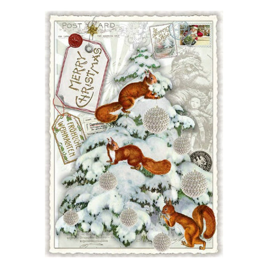 Eekhoorns in kerstboom | Kaart Edition Tausendschön