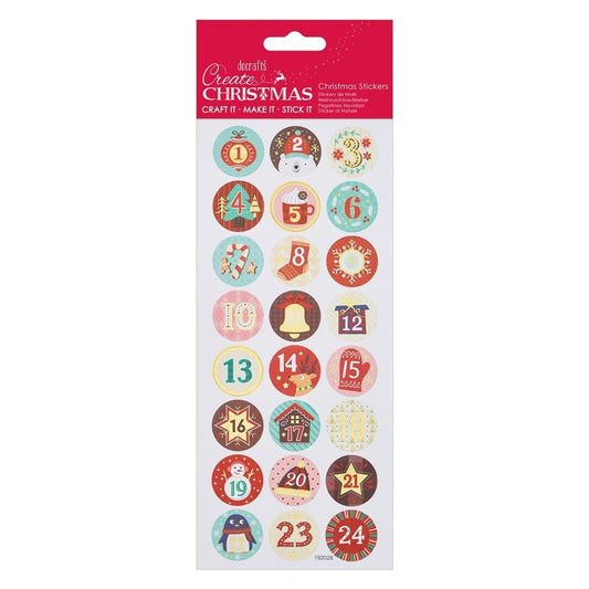 Papermania Create Christmas Foil Stickers Advent (PMA 828905)