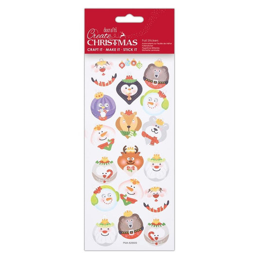 Papermania Create Christmas Foil Stickers Face Baubles (PMA 828909)