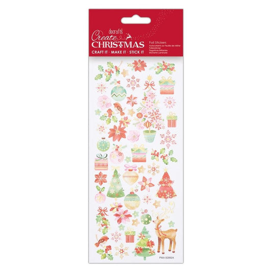 Papermania Create Christmas Foil Stickers Pink Trees (PMA 828924)