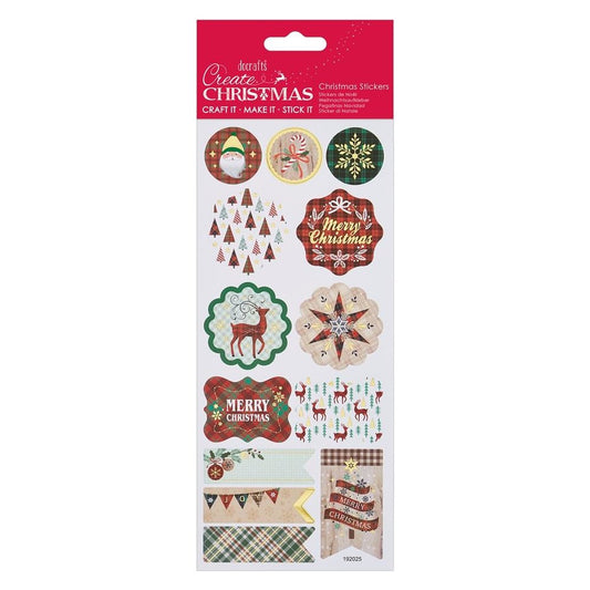 Papermania Create Christmas Foil Stickers Tartan Christmas (PMA 828900)